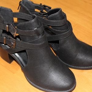 Soda Black Booties with straps Size: 11